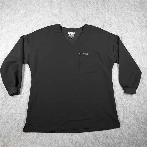dolan Other - DOLAN Top Women Small Black 2 Pocket Scrub V Neck 3/4 Sleeve Medical Nurse